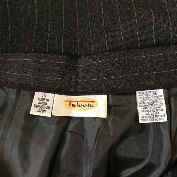 Talbots Pleated Striped Wool Pants - Picture 6 of 7